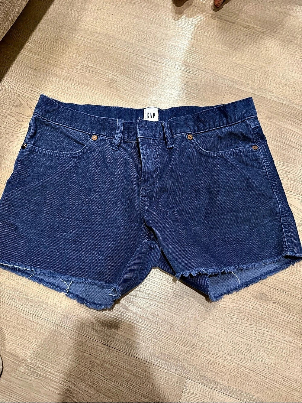 Gap Frayed Hem Corduroy Short Blue Size 8